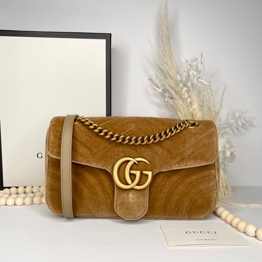 ❌❌SOLD❌❌ Small Gucci Marmont Velvet flap bag